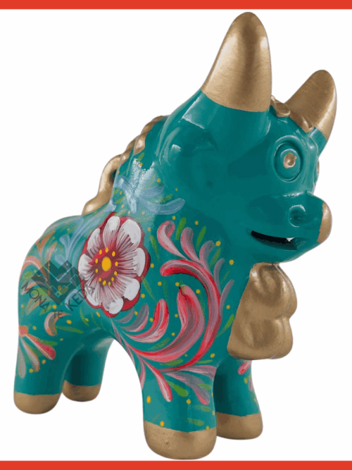 Torito de Pucará "Turquesa Andino" (Tamaño 3)