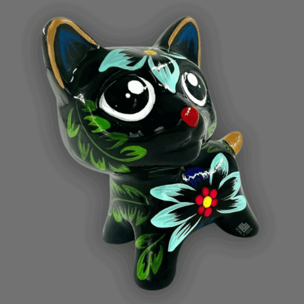 gatito de cerámica negro