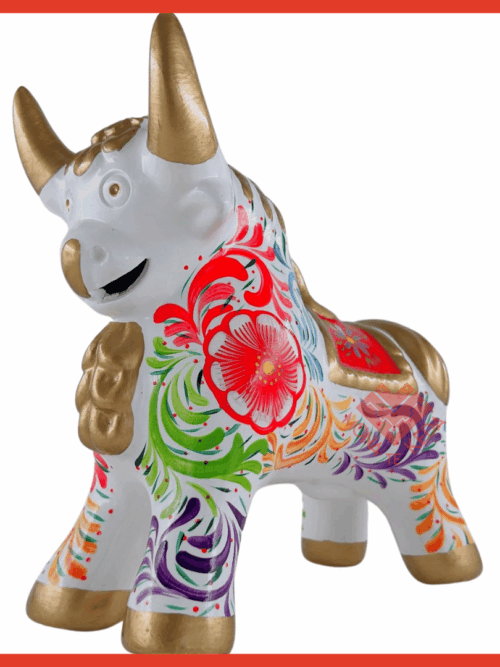 TORITO PUCARA BLANCO Torito de Pucará "color blanco" (Tamaño 4)