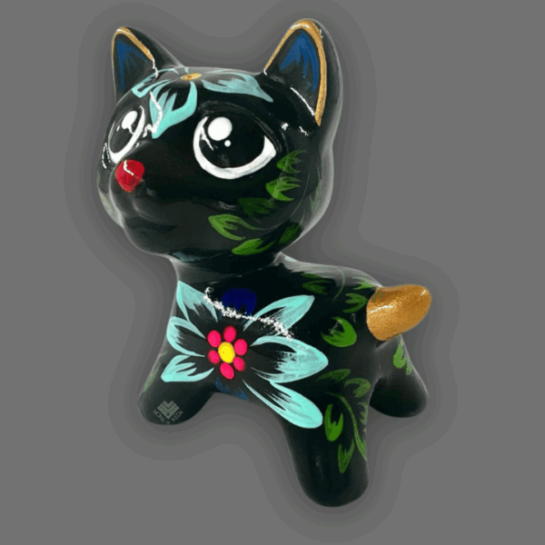 gatito de cerámica negro