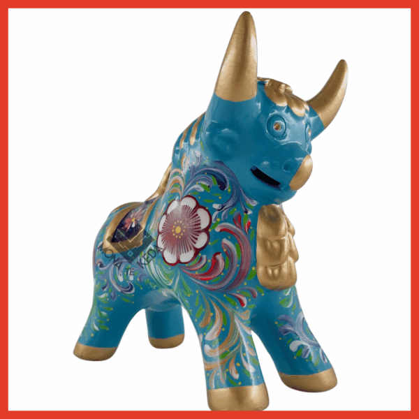 Torito de Pucará "color celeste" (Tamaño 4)