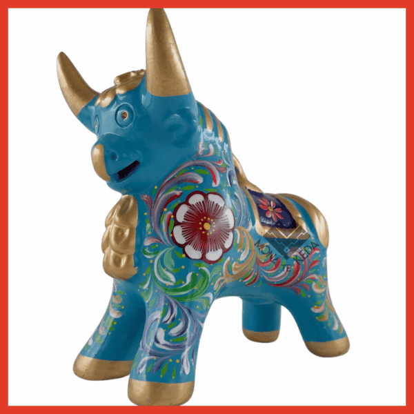 Torito de Pucará "color celeste" (Tamaño 4)