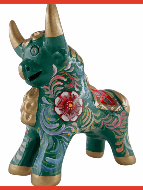 Torito de Pucará "color verde oscuro" (Tamaño 4)