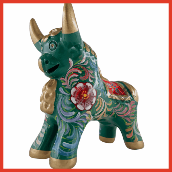 TORITO PUCARA VERDE Torito de Pucará "color verde oscuro" (Tamaño 4)