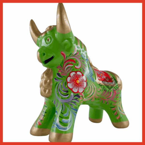 TORO PUCARA VERDE Torito de Pucará "color verde" (Tamaño 4)