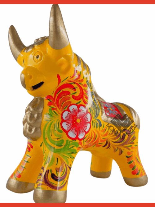 Torito de Pucará "color amarillo" (Tamaño 4)