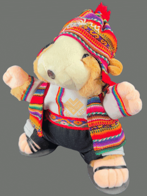 Cuy Peluche Andino – con Chullo y Poncho Tradicional (edición roja)