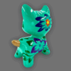 gatito de cerámica verde turquesa