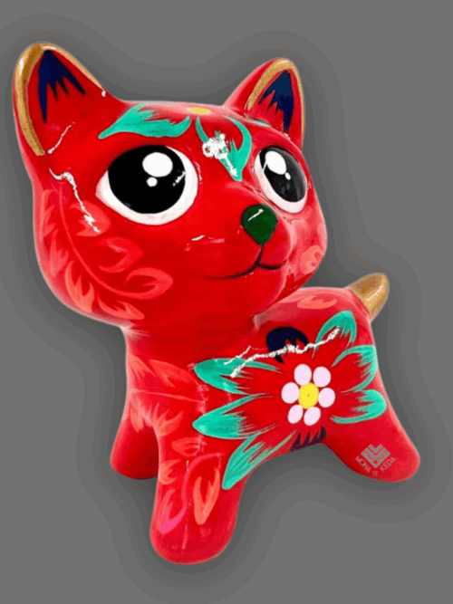 2-6.png gatito de cerámica rojo