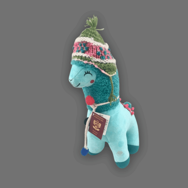 Peluche de llamita turquesa