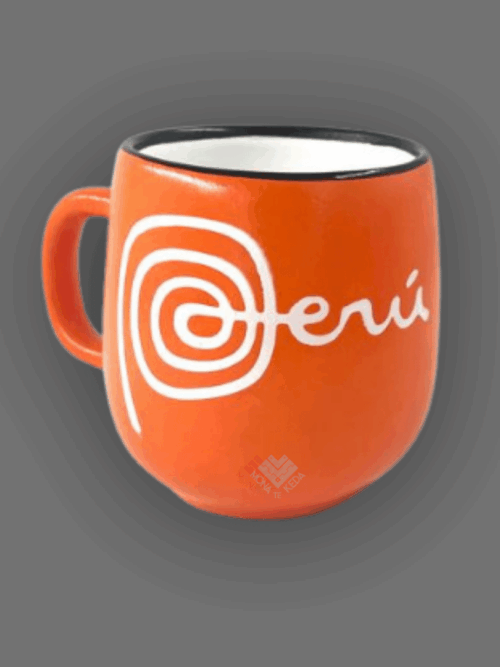 taza de Perú color naranja