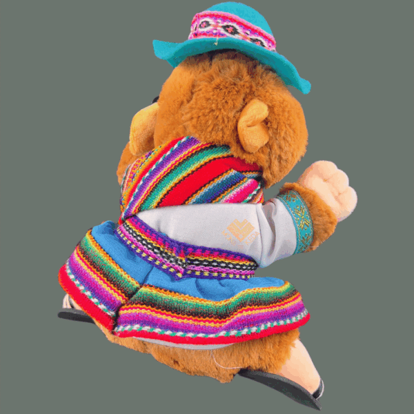Cuy Peluche Andino – Mujer con Pollera Azul y Sombrero Tradicional (edición azul)