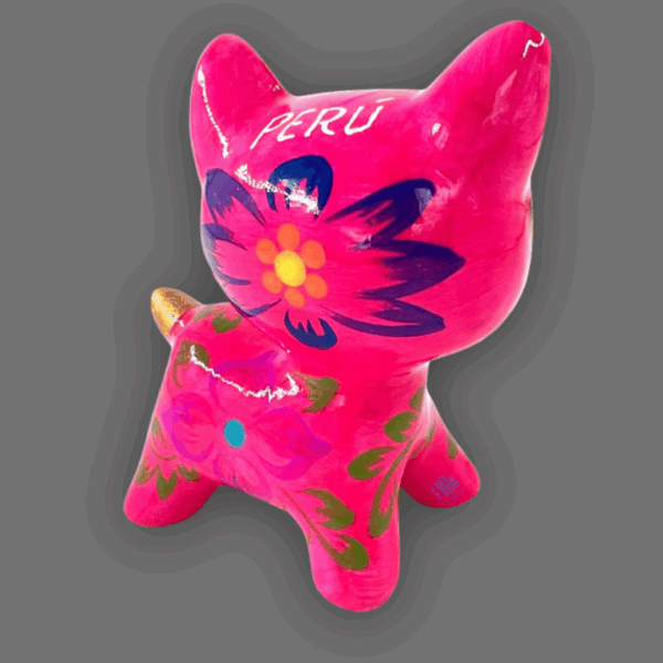 35.png gatito de cerámica fucsia