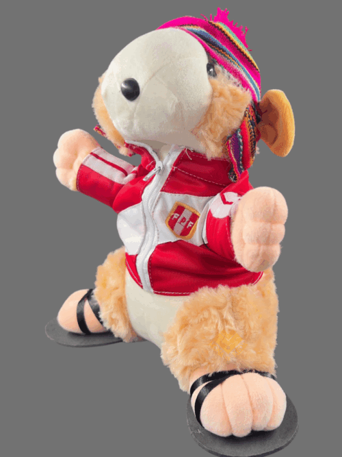 Cuy Peluche Andino – con Camiseta de la Selección Peruana (Versión Roja)