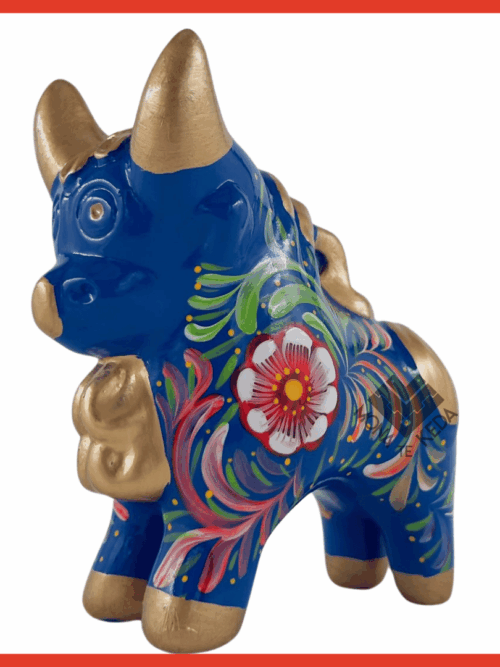 torito pucara azul Torito de Pucará "Cielo Andino"(Tamaño.3)