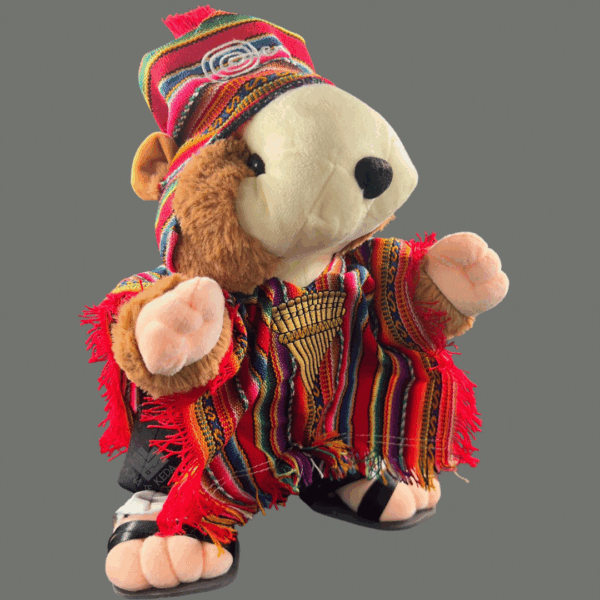 Cuy Peluche Andino – con Poncho Tradicional y Chullo de Colores