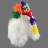 Llama Andina con chullo Tejido y Pompones (Versión Multicolor ,Tamaño 1)