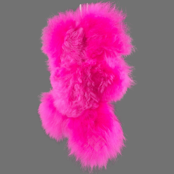 oso de color rosado con fibra de alpaca toque vibrante y artesanal