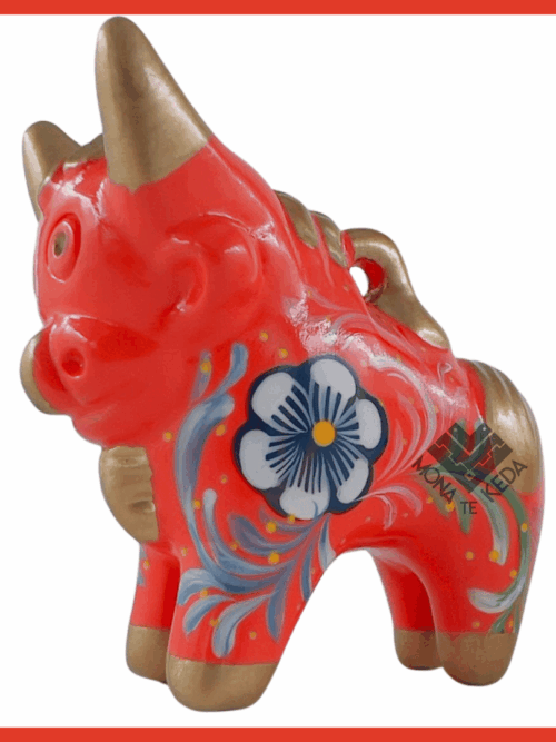 TORITO DE PUCARA NARANJA Torito de Pucará "Fuego Andino" (Tamaño 2)