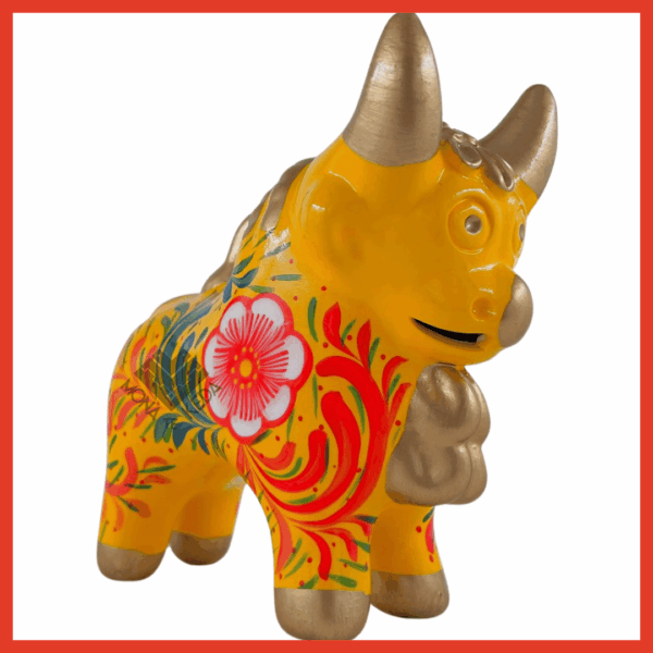 9-2.png TORITO PUCARA AMARILLO - Estilo Andino (Tamaño 3)