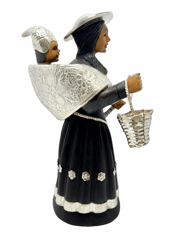 HILADORA CON BEBE DE PLATA